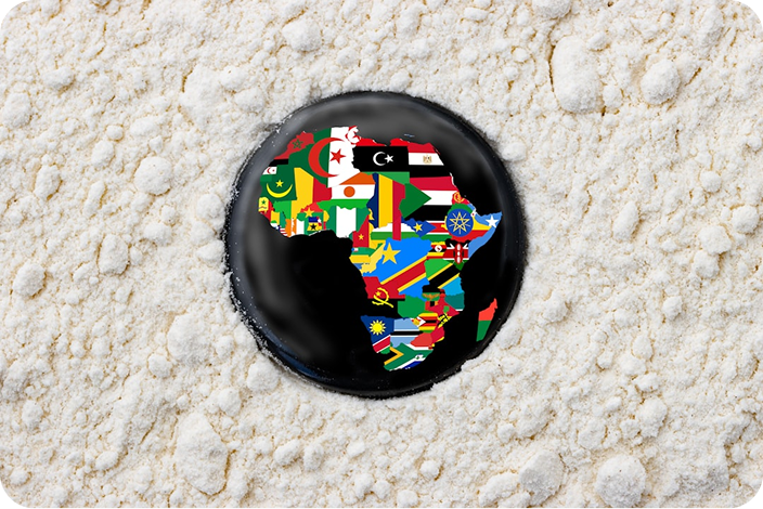 Globe avec drapeaux africains